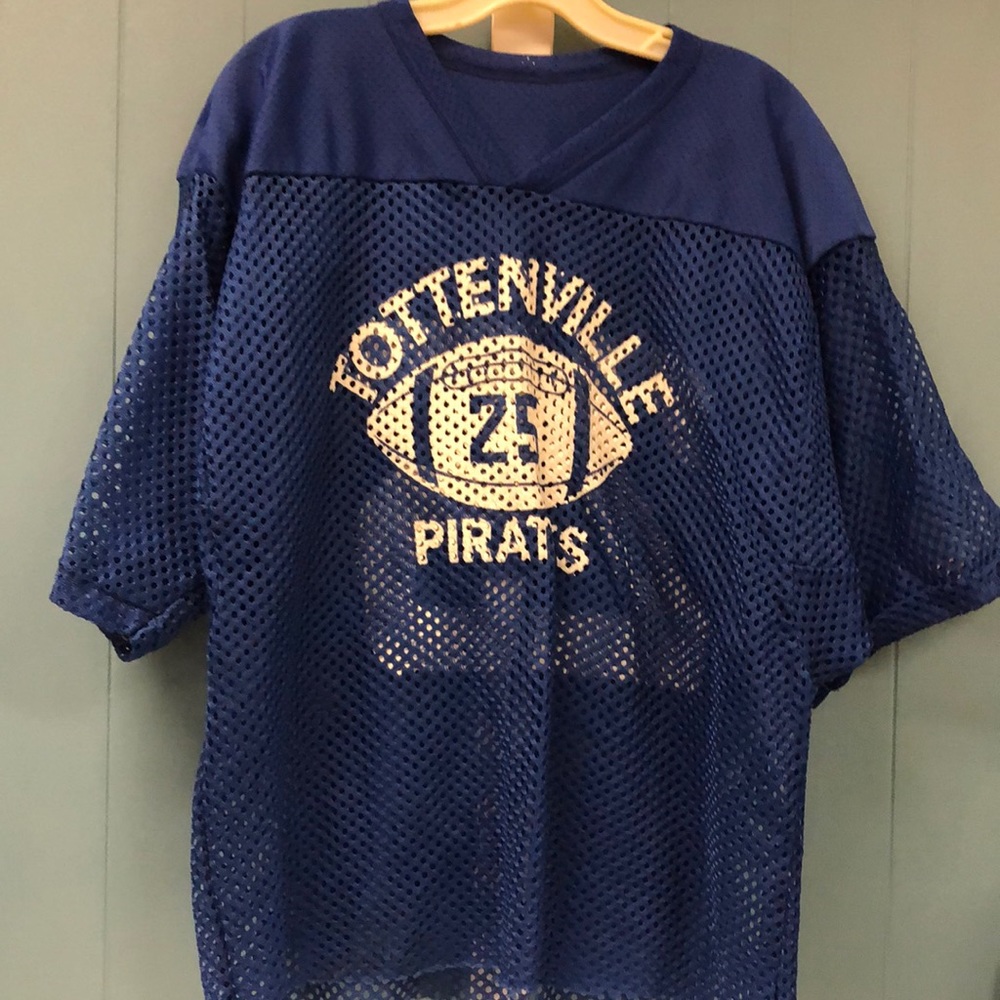 Vtg Champion royal blue practice NY jersey Tottenville Pirates #25 men’s size L